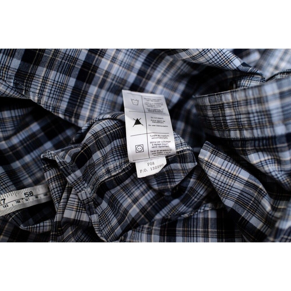 Carhartt Mens Flannel Shirt XL Gray Plaid Long Sleeve Button Down double pocket - Picture 5 of 9